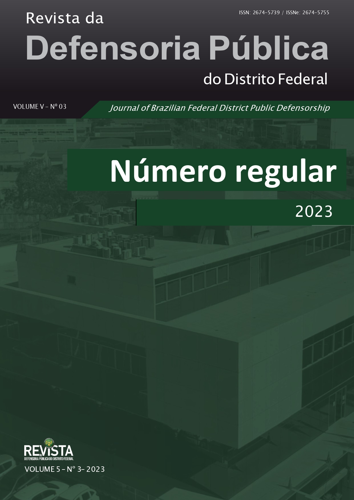 Revista da defensoria públcia do distrito federal, volume cinco, número três, dois mil e vinte e três.